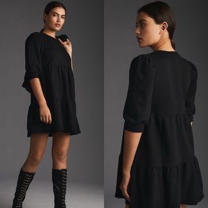 Anthropologie T.La Savannah Puff Sleeve Sweatshirt Dress